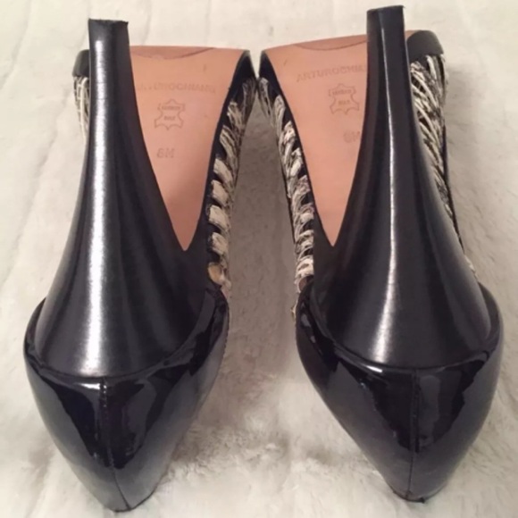 Arturo Chiang Leather Sole High Heel Pumps Size 8M - Picture 5 of 8